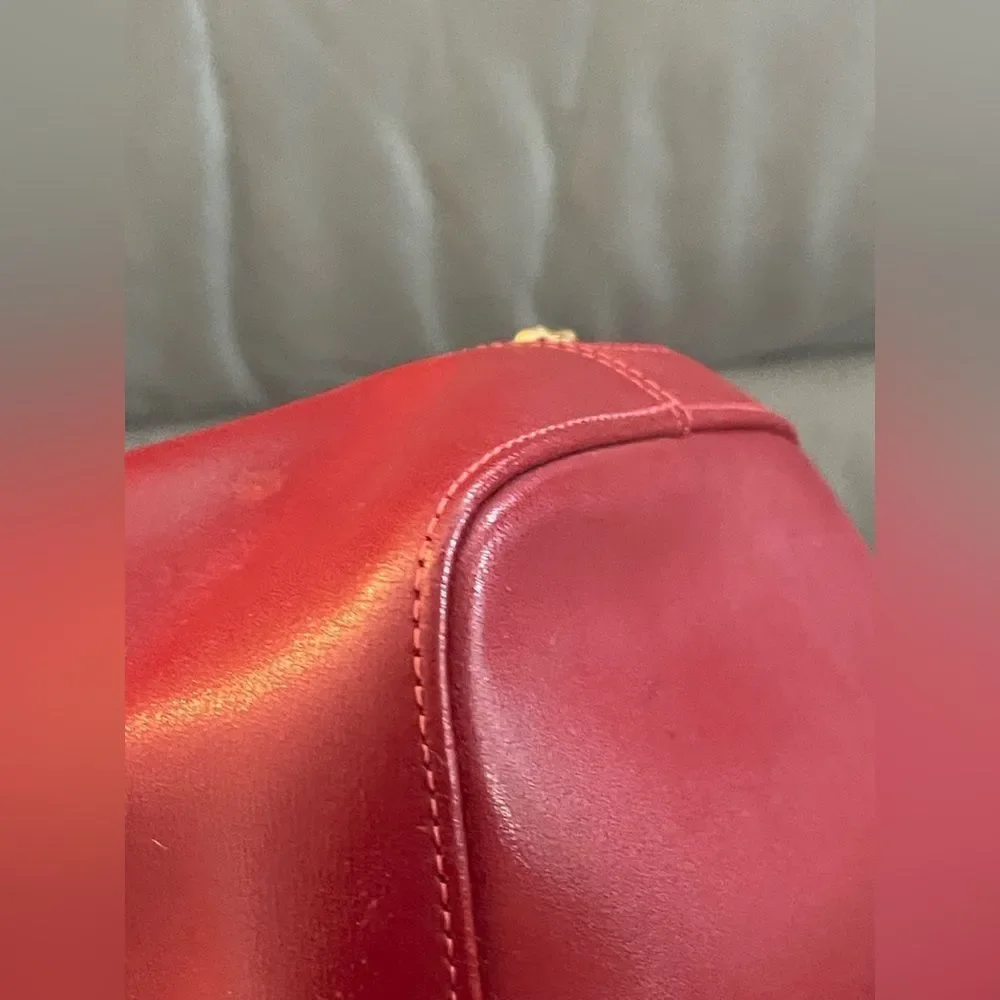 Vintage Longchamp Roseau Leather Bag in the color Bordeaux.